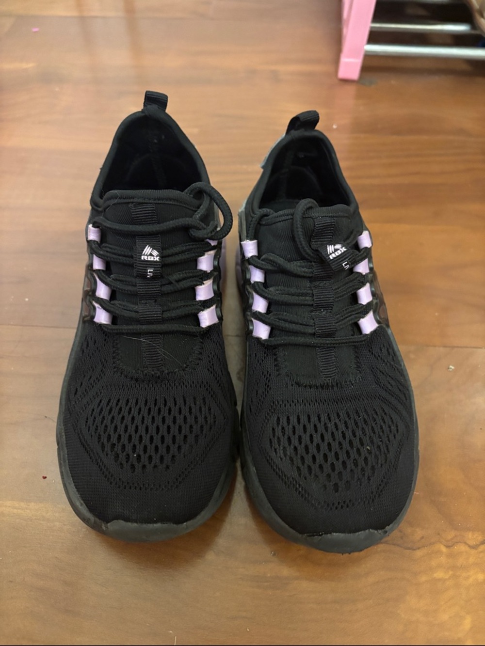 RBX Kids Black Sneakers with Light Purple Accents